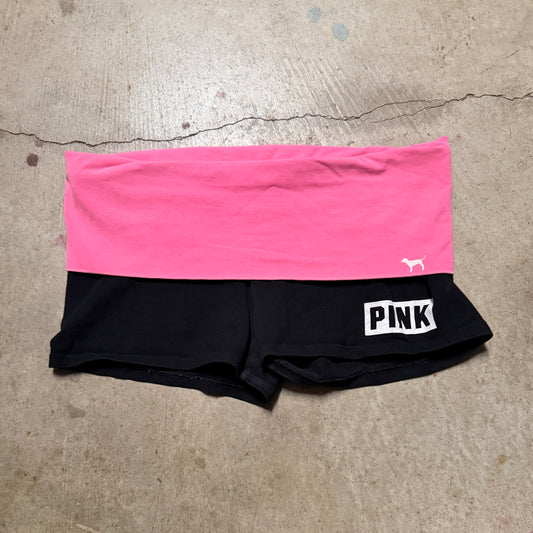 (M) ladies Victoria’s Secret pink micro mini fold over shorts