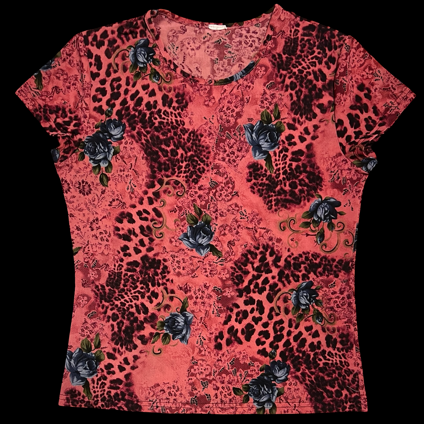 (S) cheetah floral top