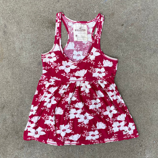 (M) Hollister floral babydoll tank top