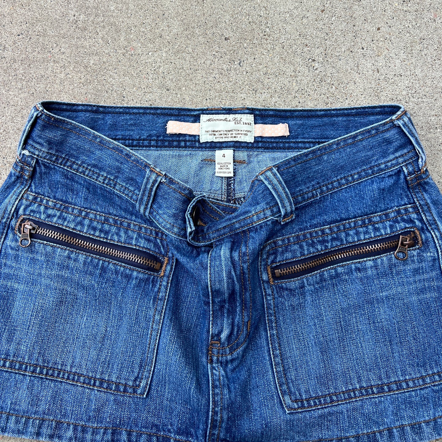 (4) Abercrombie & fitch denim zipper pockets mini skirt