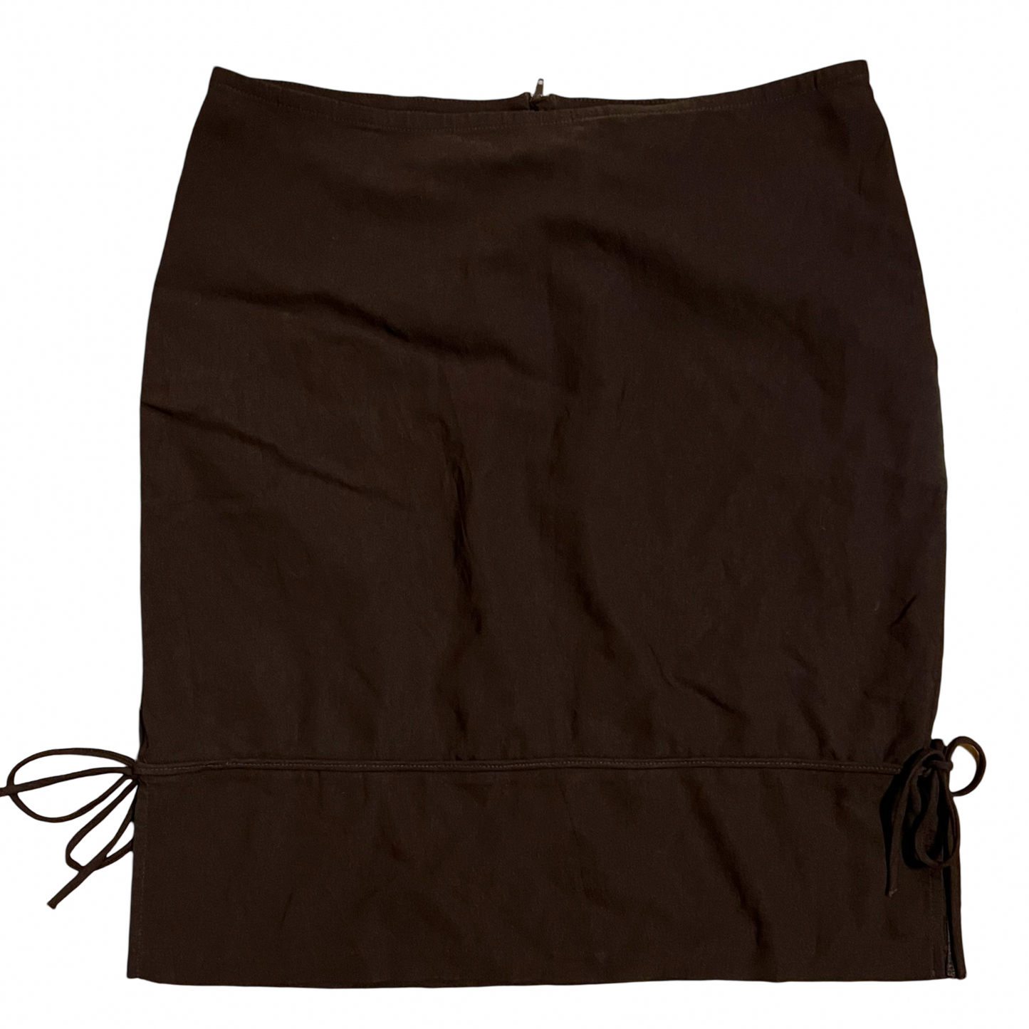 (M) charolette russe brown bow midi skirt