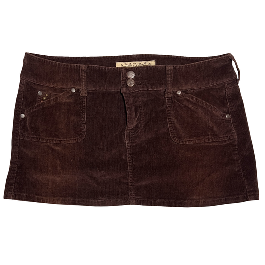 (13) hint brown corduroy mini skirt