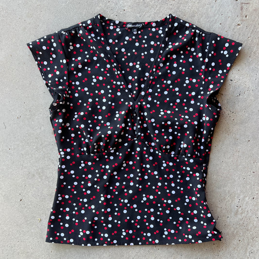 (M) mandee sheer polka dot top