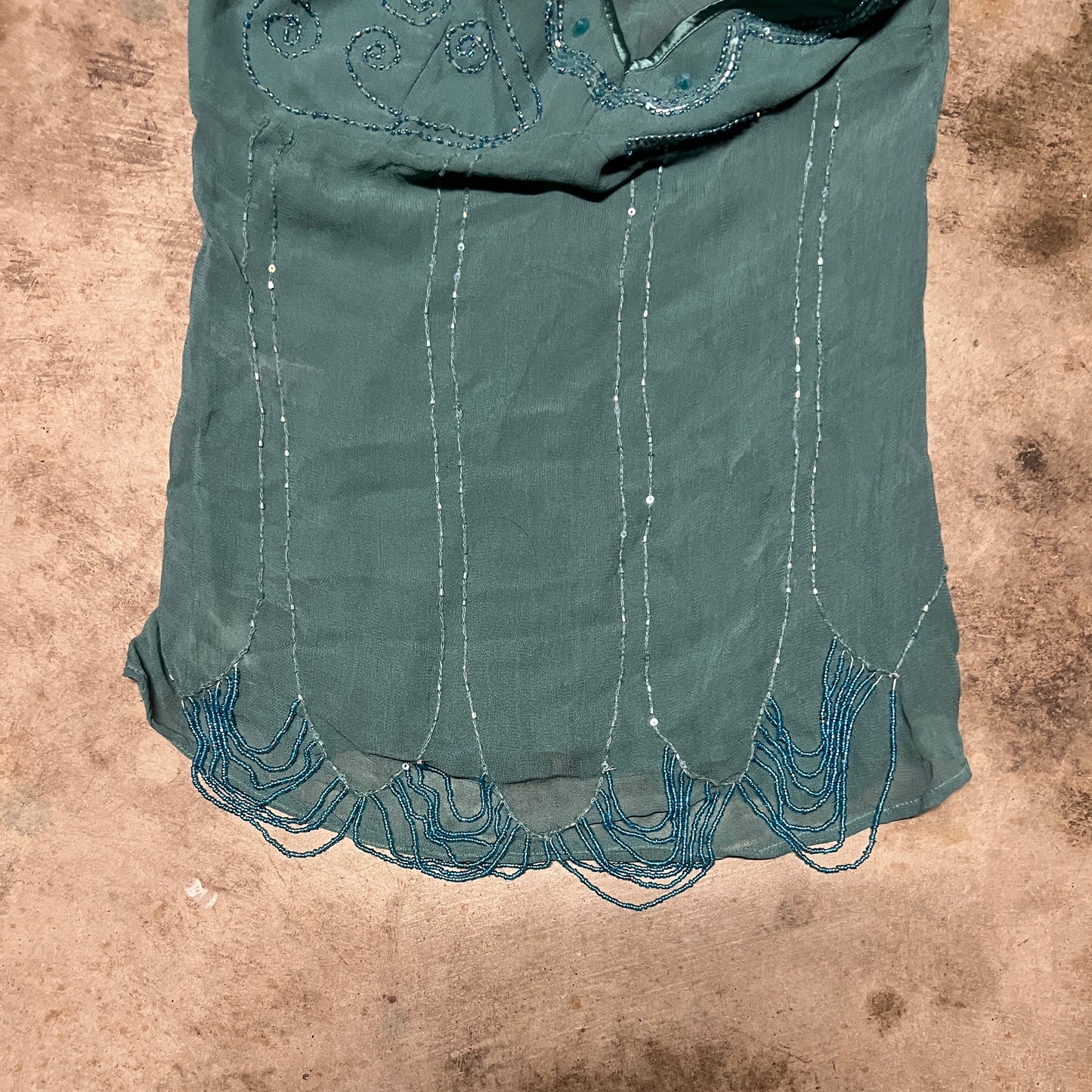 (L) Charlotte Russe semi sheer beaded top