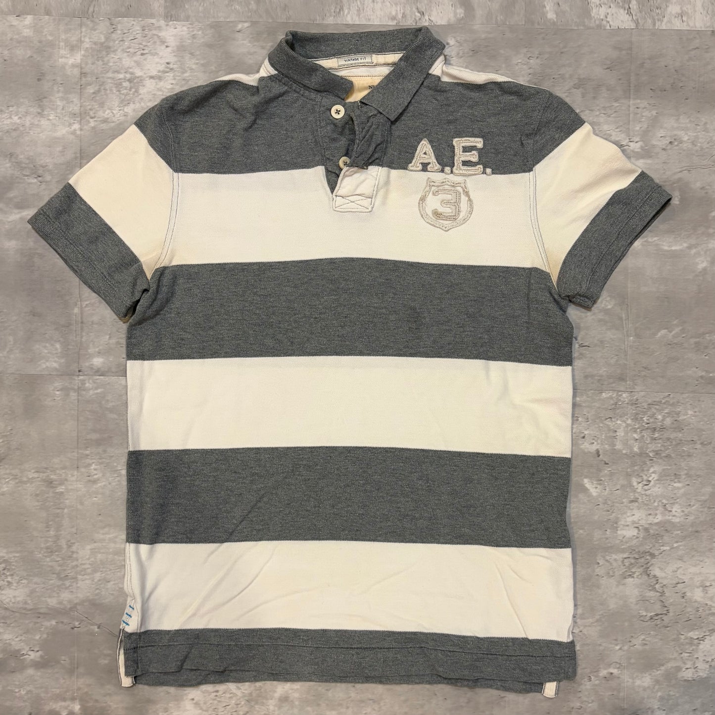 (M) American eagle 3 striped polo tee