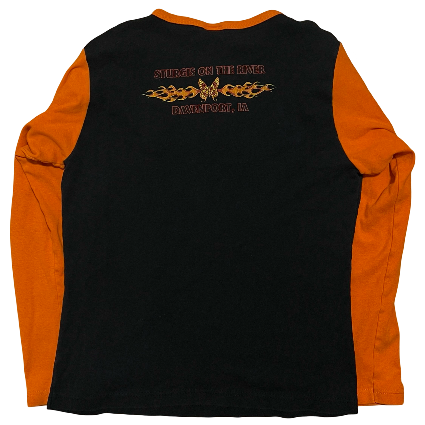 (M) sturgis on the river long-sleeve baby tee