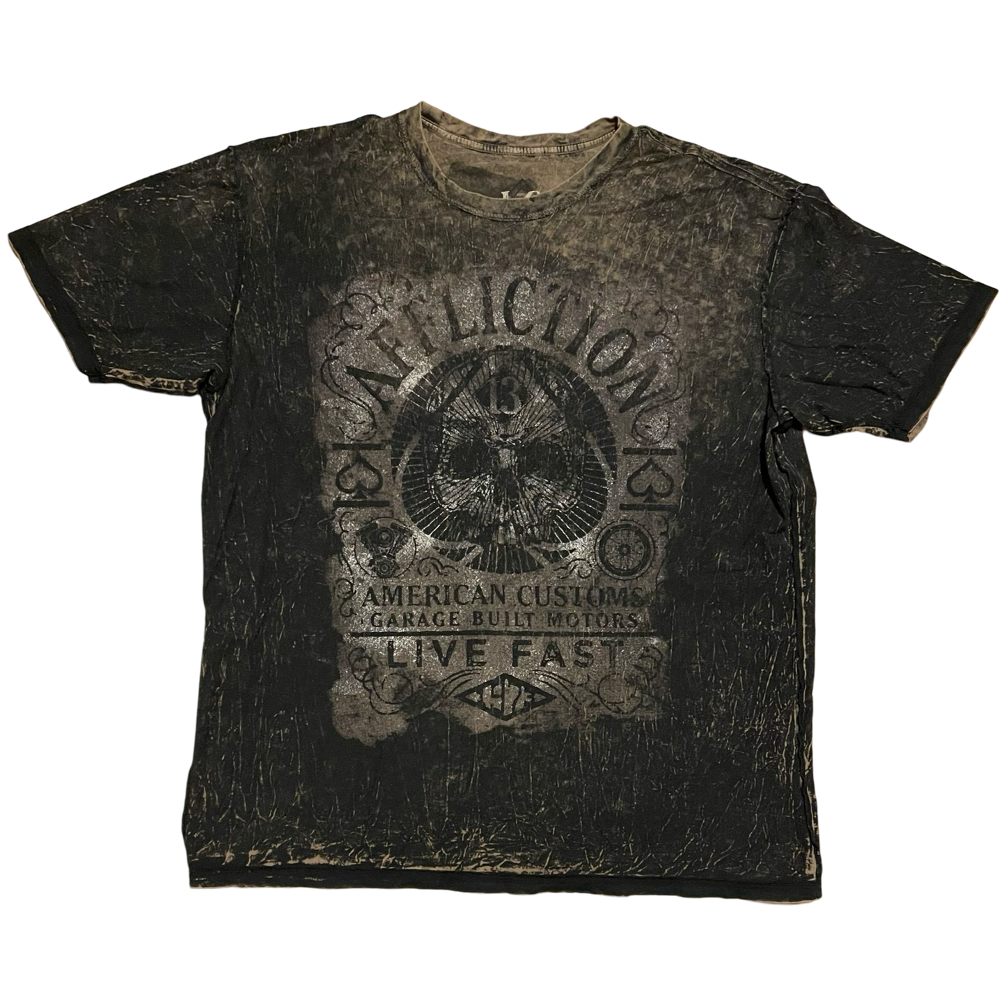 (XXXL) Affliction live fast reversible tee