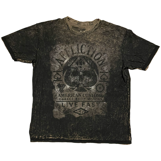 (XXXL) Affliction live fast reversible tee