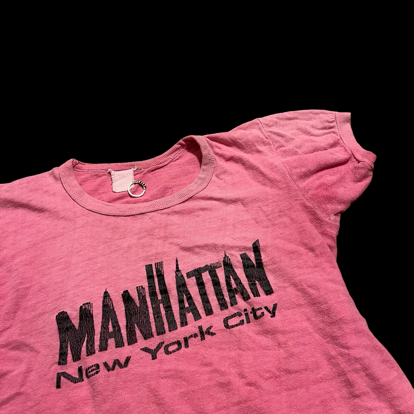 (S) manhattan new york city pink baby tee