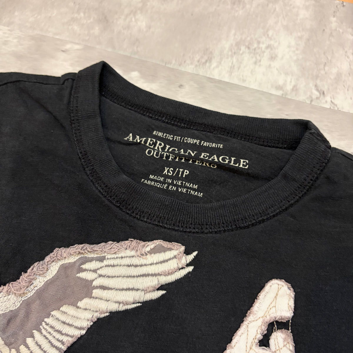(XS) American eagle black AE 45 tee
