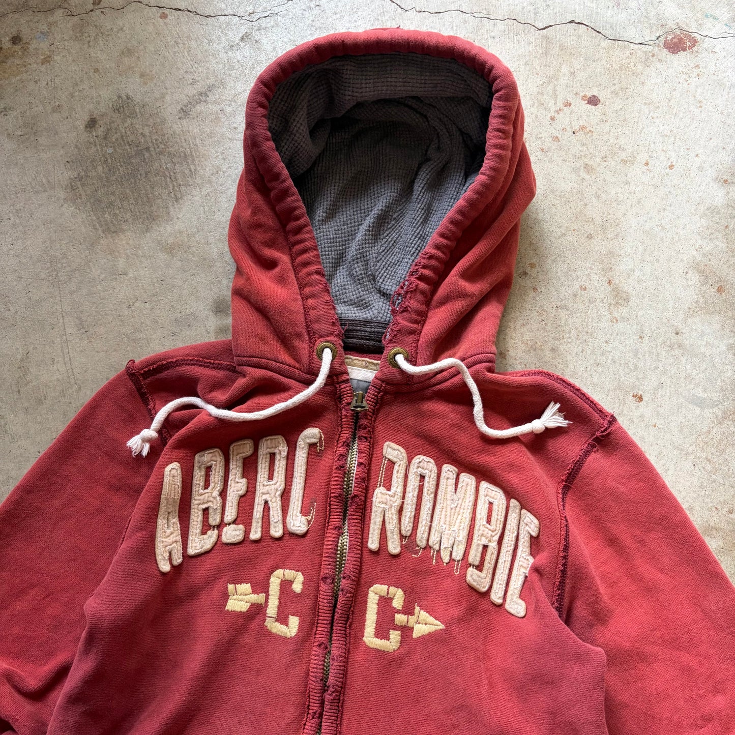 (S) Abercrombie and fitch CC distressed zip up hoodie