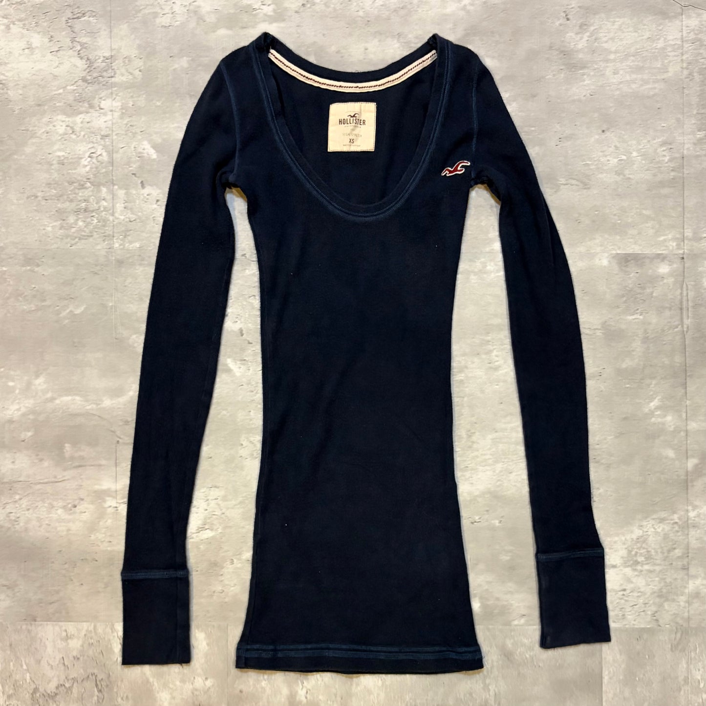 (XS) ladies Hollister so cal stretch navy long sleeve