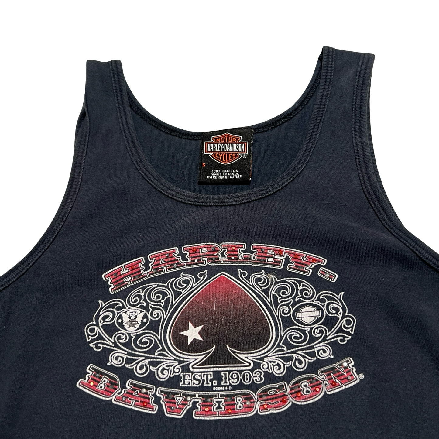 (S) 2006 harley davdison chicago spade tank top