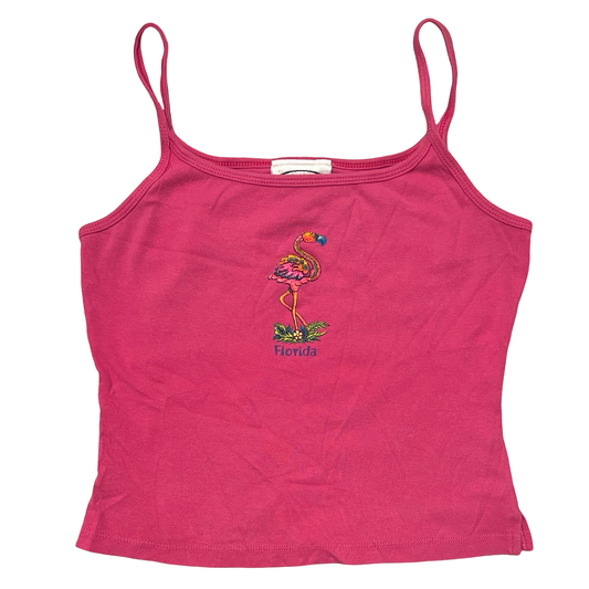 (M) florida flamingo cropped tank
