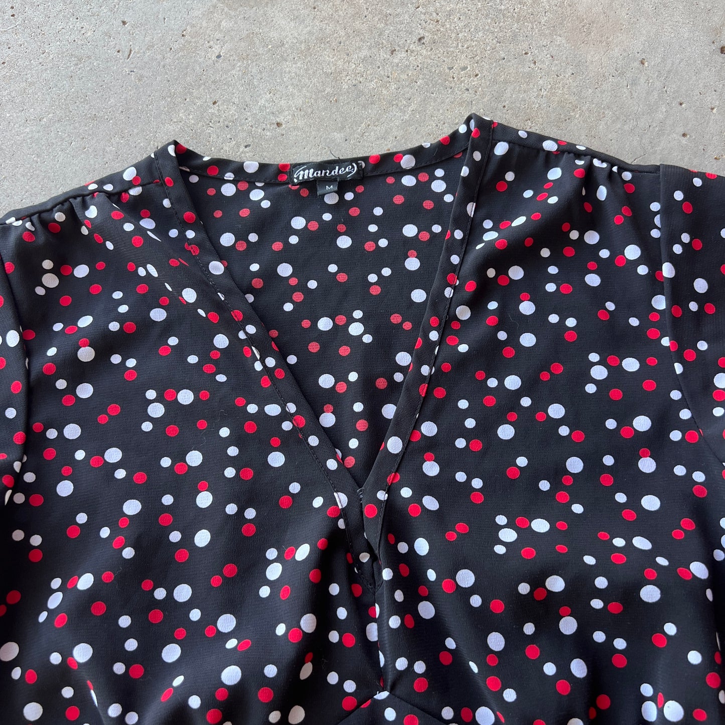 (M) mandee sheer polka dot top