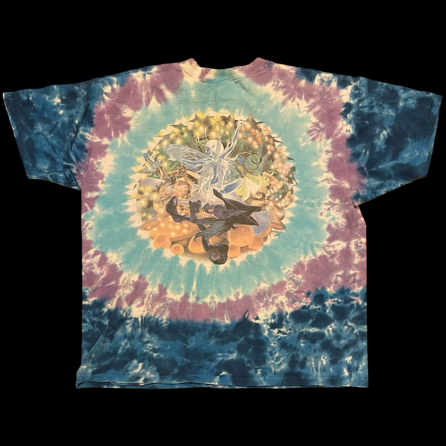 (XL) 1999 Mushroom garden liquid blue tee