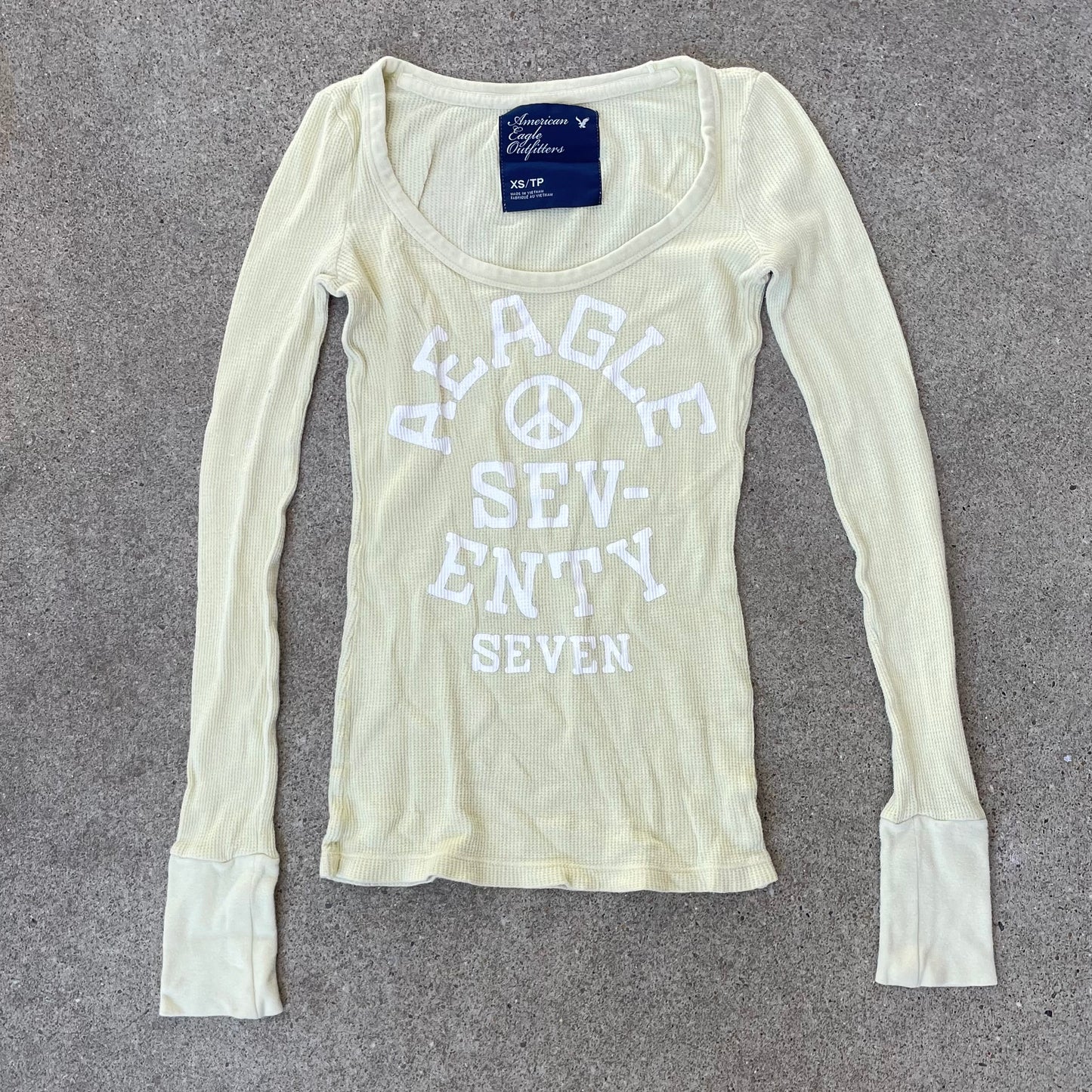 (XS) american eagle peace thermal long-sleeve