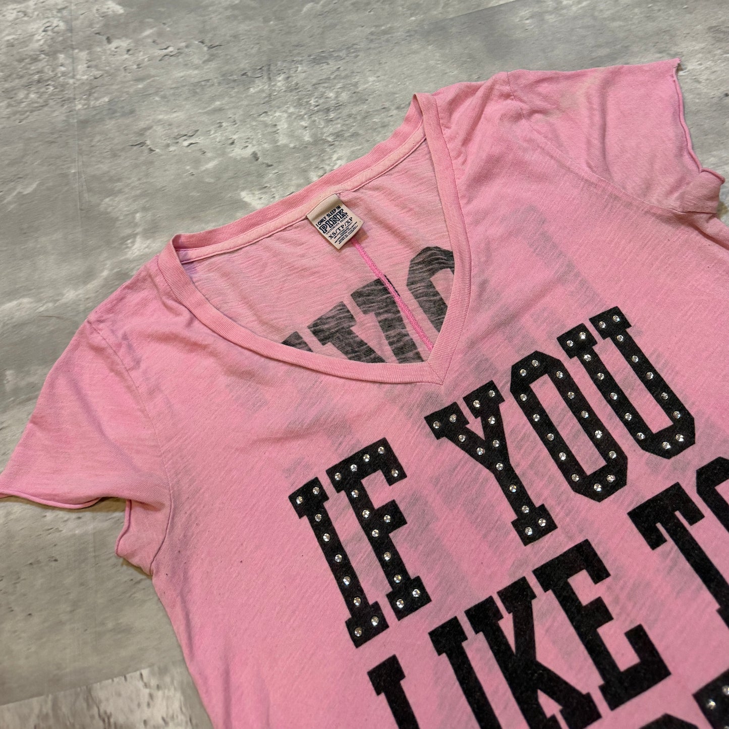 (XS) Victoria’s Secret pink if you like to party long tee