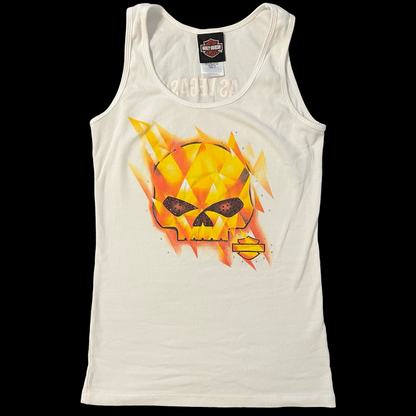 (S) skull head harley tank top