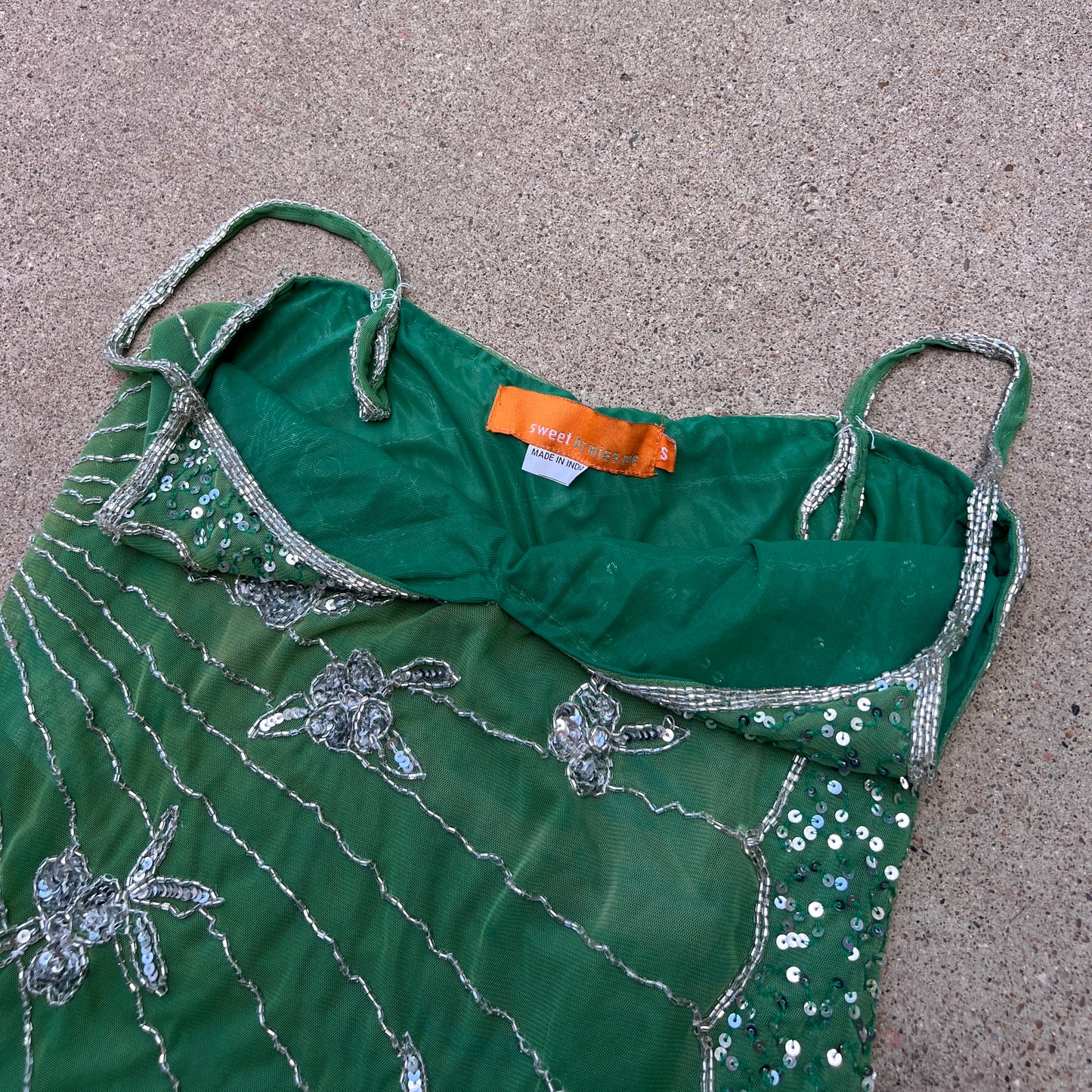 (S) sweet by miss me beaded butterfly top