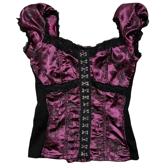 (S) tripp nyc purple corset style top