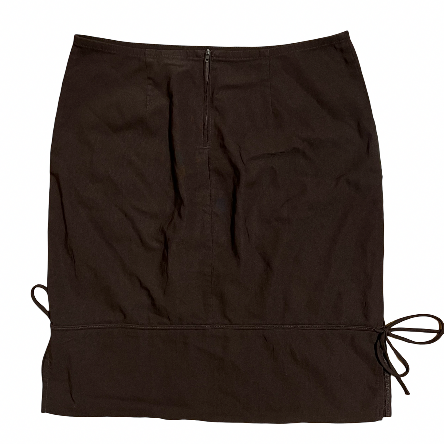 (M) charolette russe brown bow midi skirt