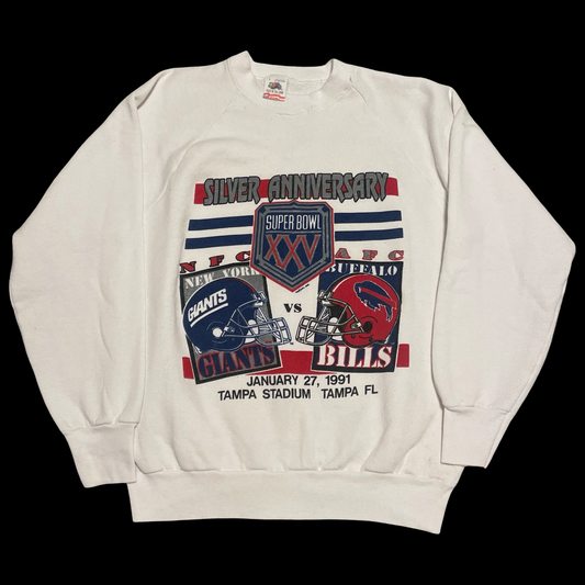 (L) 1991 Super bowl Giants Vs Bills crewneck