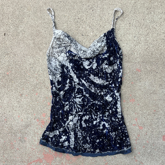 (XS) Elie tahari sheer crush velvet blouse