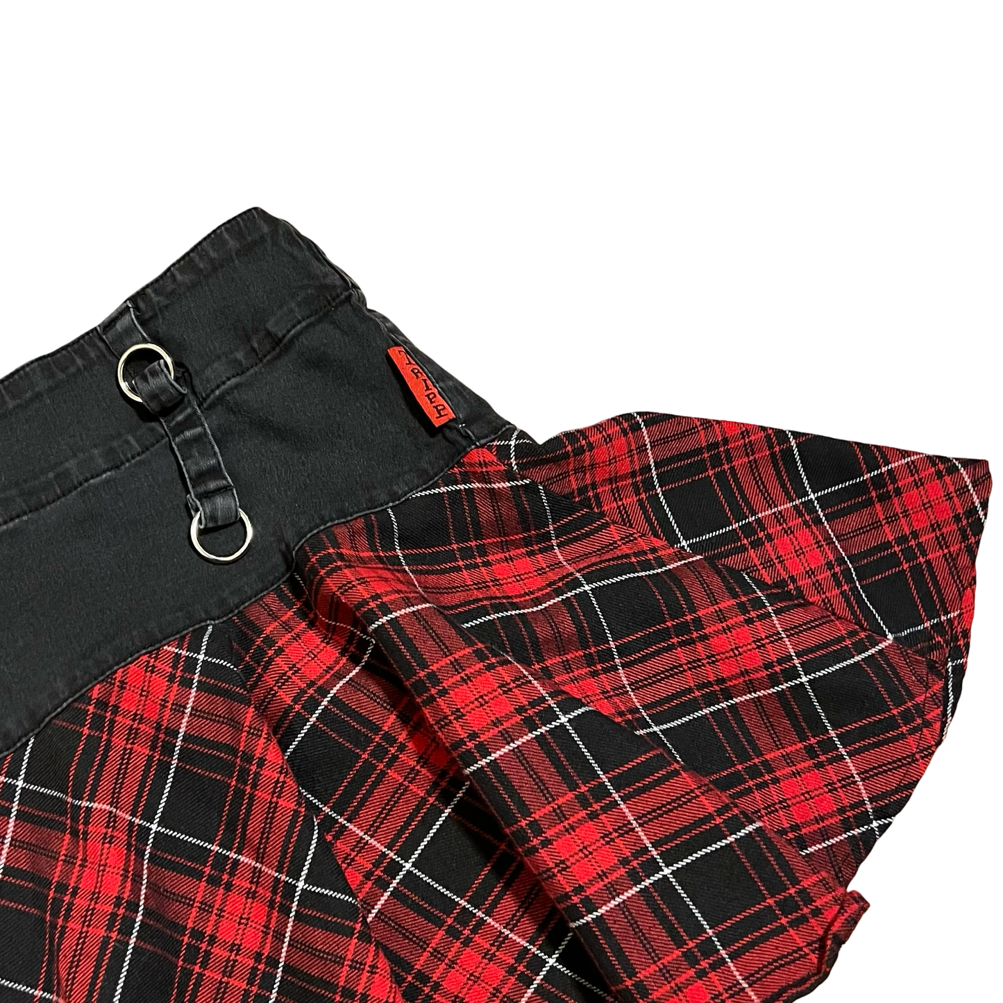 (S) tripp nyc plaid & black mini skirt