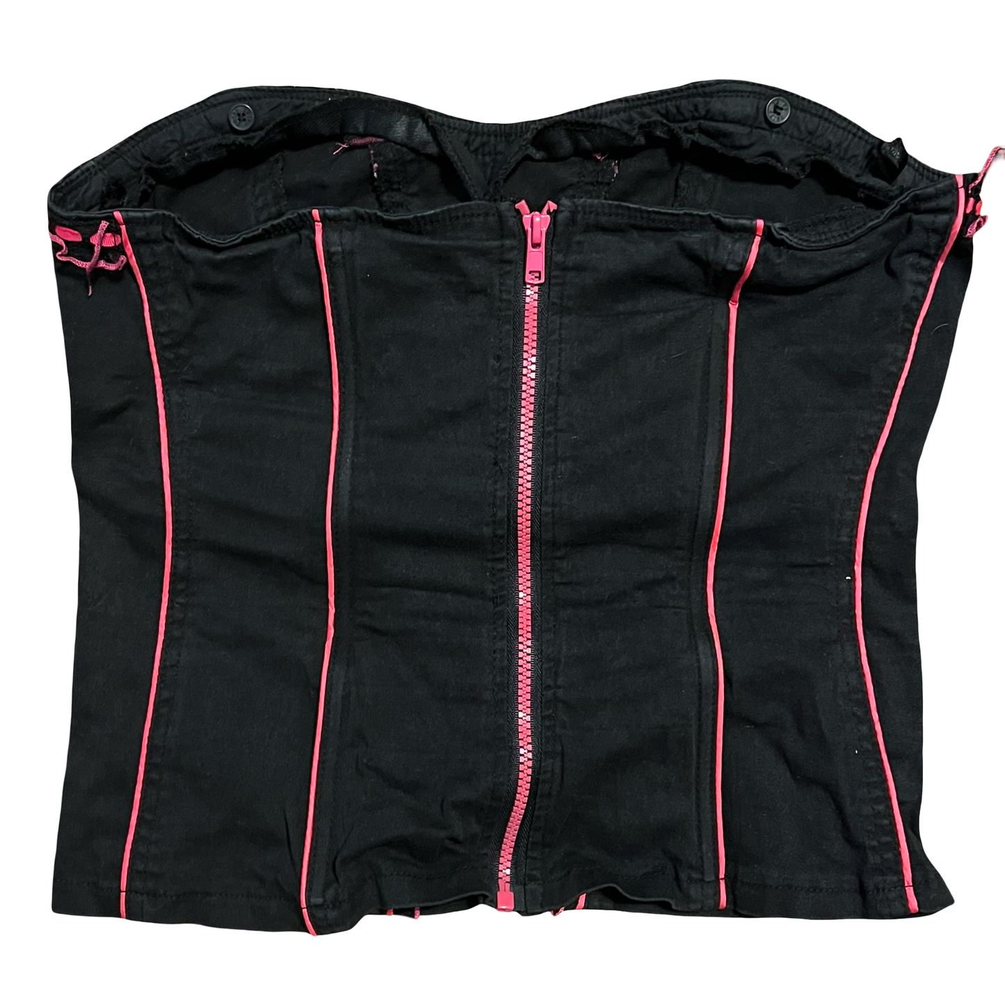 (L) tripp nyc pink & black corset top