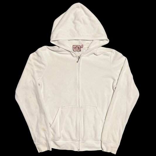(XL) vintage juicy couture white velour jacket