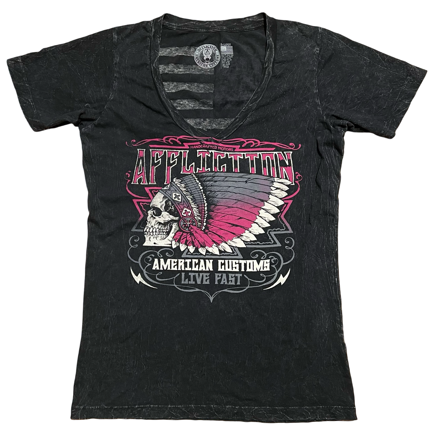 (x-large) affliction live fast v-neck