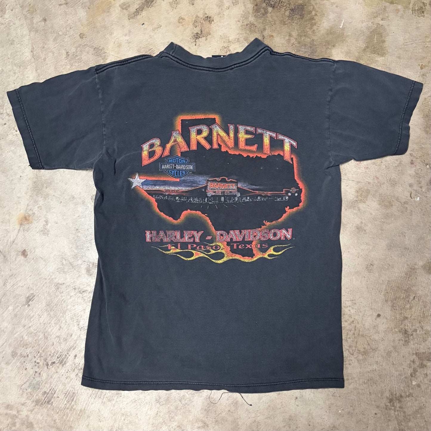 (M) Harley Davidson flame tee
