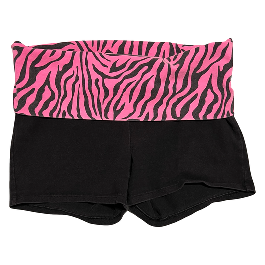 (XS) victoria's secret pink zebra bedazzled mini fold over shorts