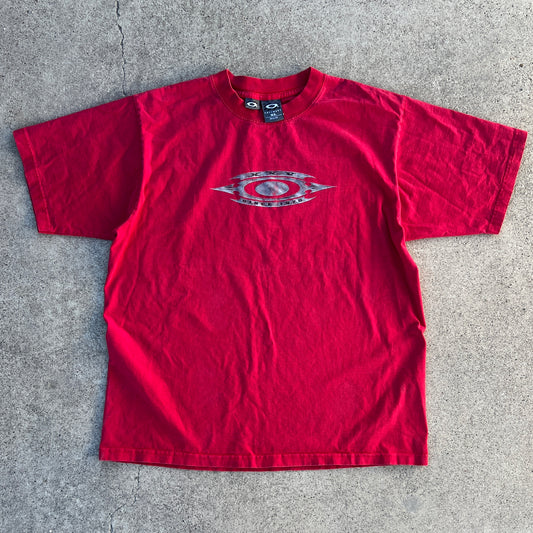 (XL) red oakley software tee