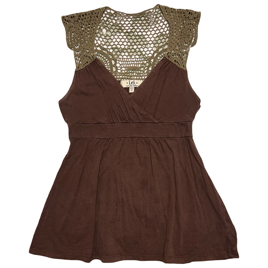 (M) lei netted babydoll top