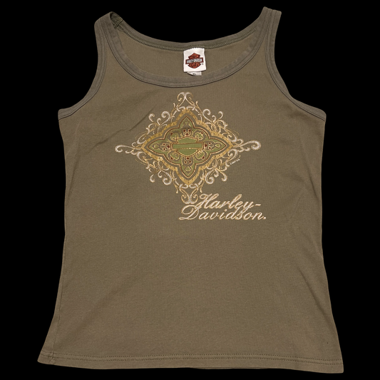(XL) harley davidson olive tank top