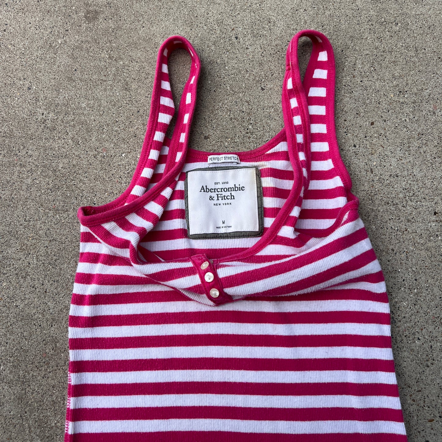 (M) Abercrombie & fitch pink striped tank top