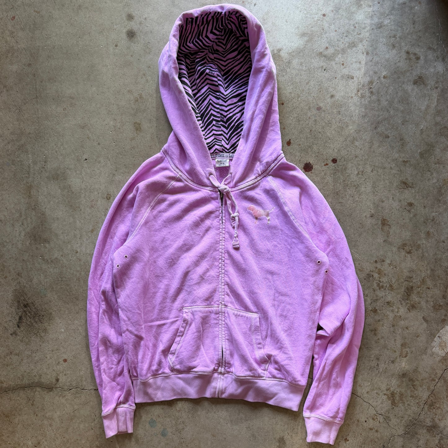(M) ladies Victoria’s Secret pink zebra hood zip up