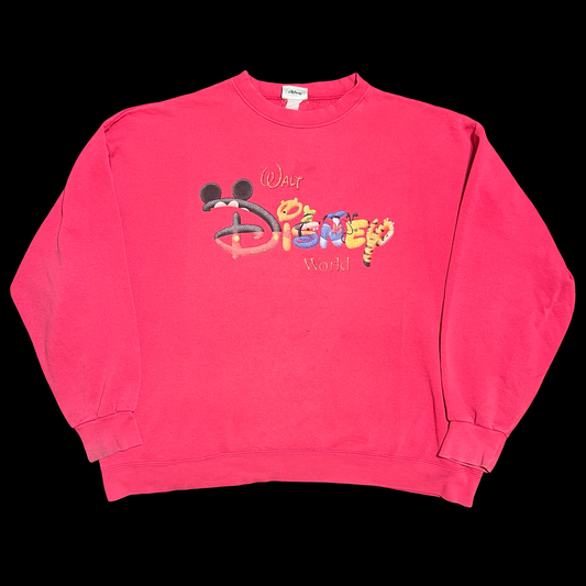 (2X) hot pink walt disney crewneck