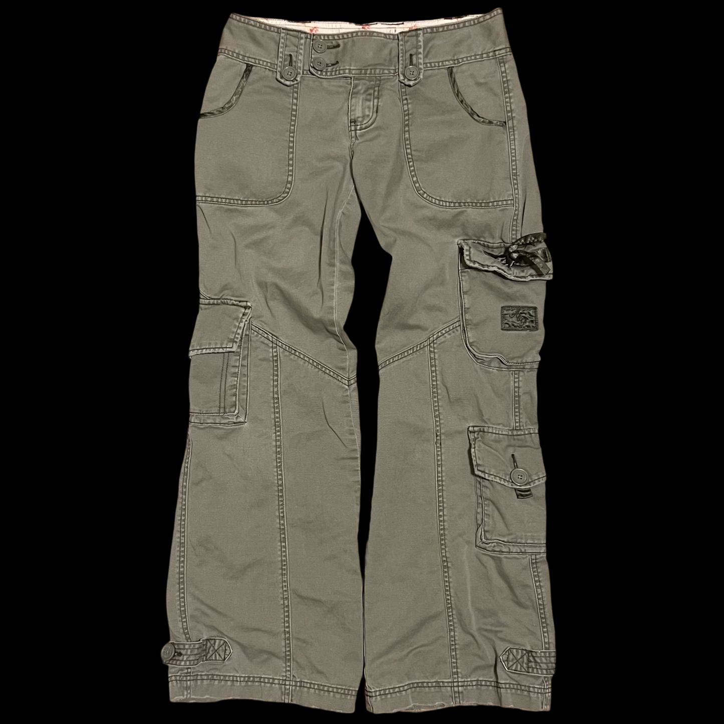 (2) abercrombie olive green cargo pants