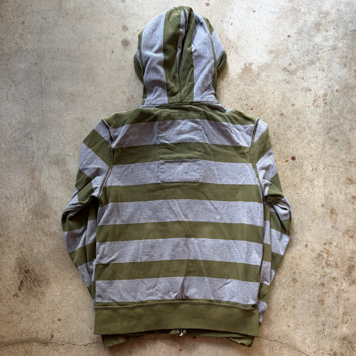 (M) Abercrombie & fitch olive green striped zip-up