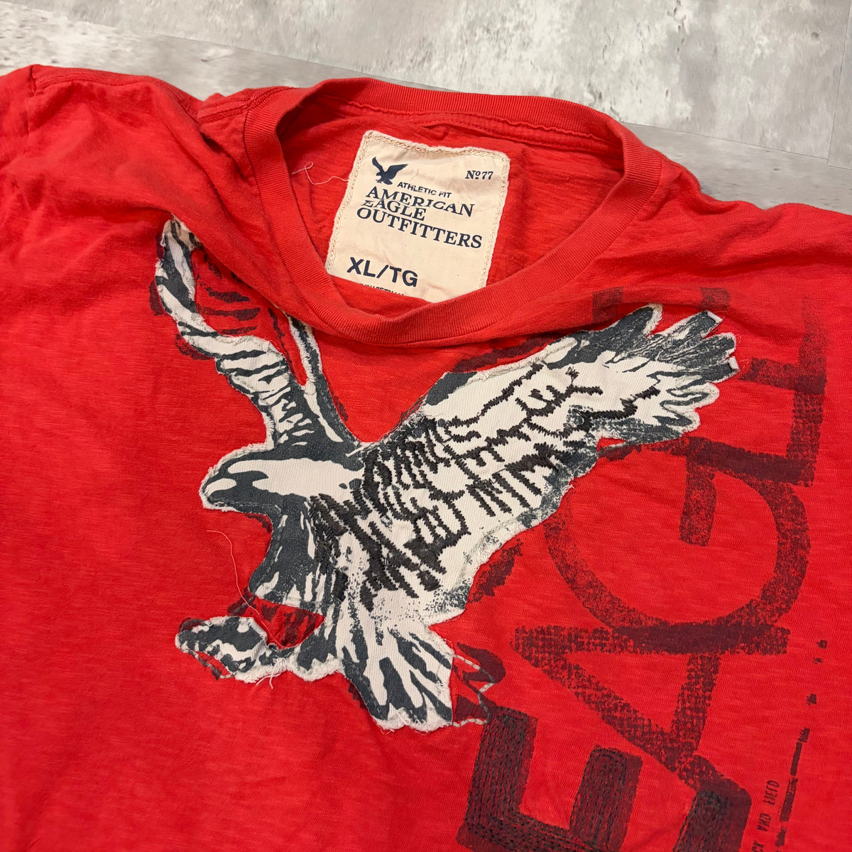 (XL) American eagle red big eagle tee