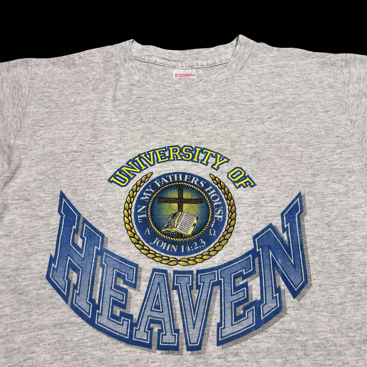 (M) univeristy of heaven cropped tee