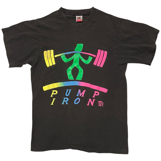 (M) vintage pump iron tee