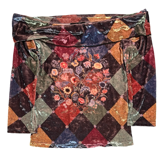 (L) boho chic velvet off the shoulder top