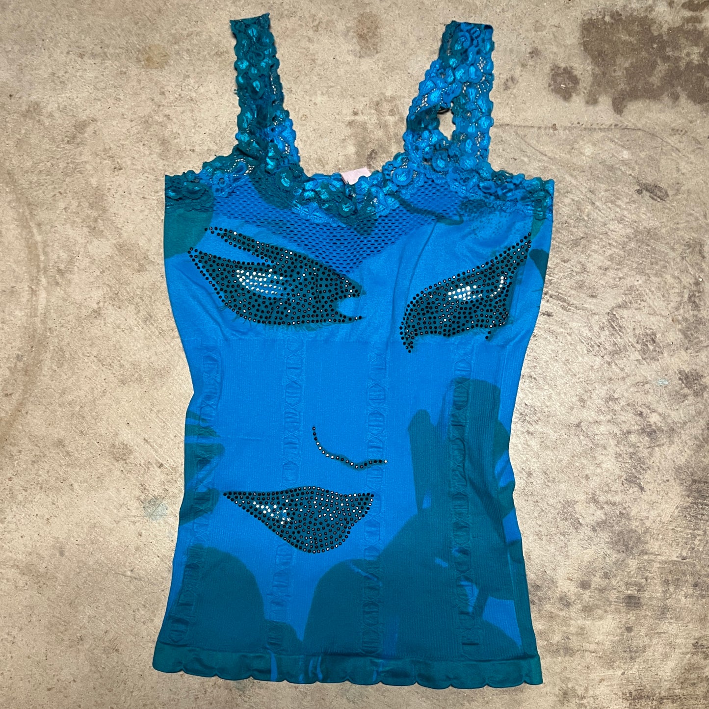 (S/M) M USA stretchy face tank