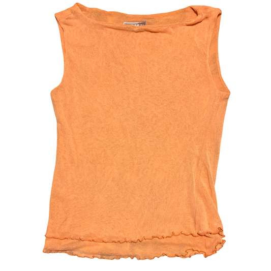 (S) sintesis mesh orange tank top