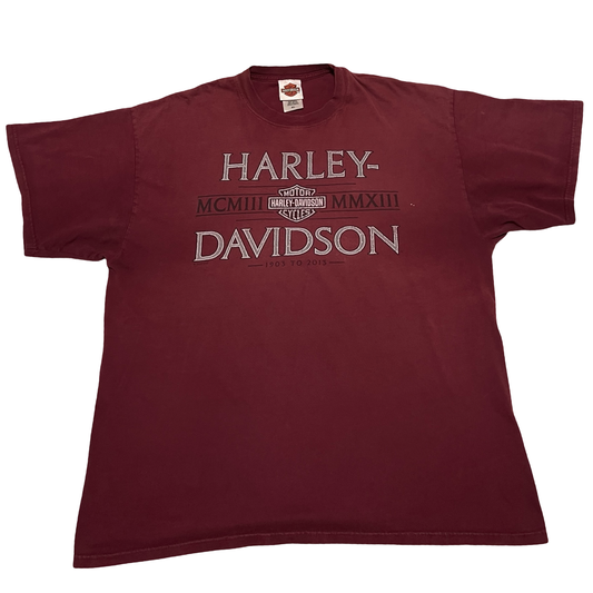 (XL) harley davidson maroon tee