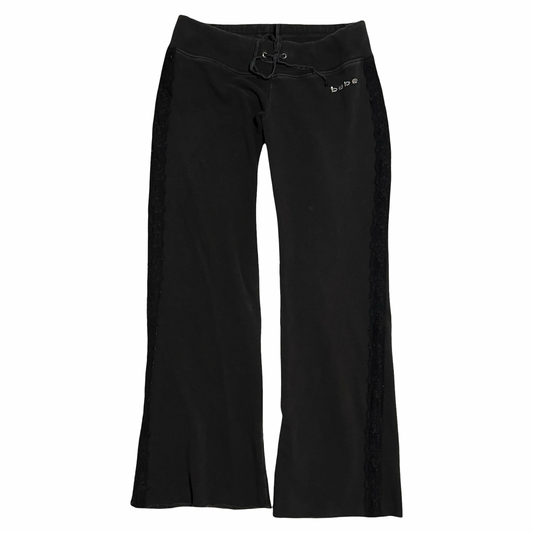 (S) bebe lace trim pants